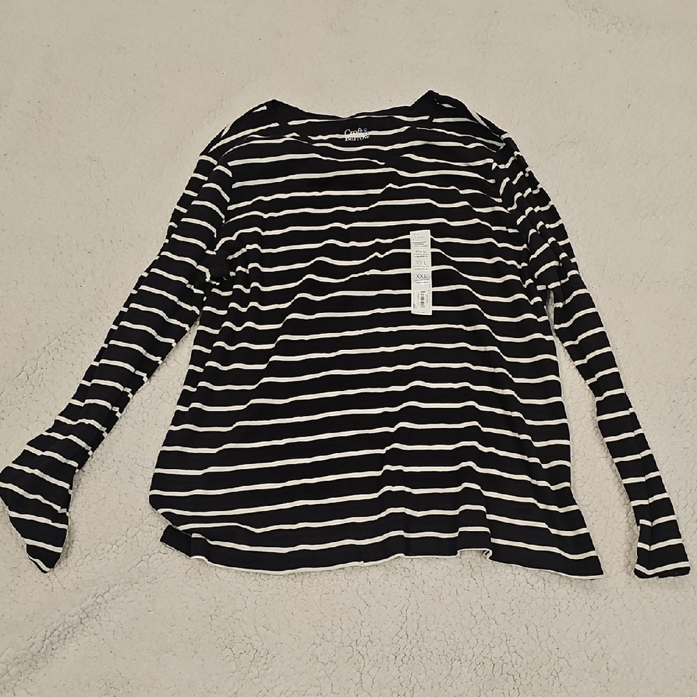 Croft And Barrow Womans Longsleeve Crewneck Tee Size XXL